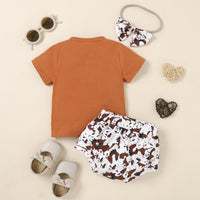 Load image into Gallery viewer, 2 Pieces Set Baby Kid Girls Letters Cartoon Print T-Shirts And Shorts Wholesale 230222134
