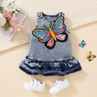 Load image into Gallery viewer, Baby Girls Butterfly Embroidered Dresses Wholesale 230222149
