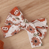 Load image into Gallery viewer, 2 Pieces Set Baby Girls Solid Color Muslin&amp;Ribbed Print Rompers Flower And Cartoon Pants Wholesale 230222167
