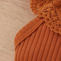 Load image into Gallery viewer, 2 Pieces Set Baby Girls Solid Color Muslin&amp;Ribbed Print Rompers Flower And Cartoon Pants Wholesale 230222167
