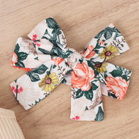 Load image into Gallery viewer, 2 Pieces Set Baby Girls Solid Color Muslin&amp;Ribbed Print Rompers Flower And Cartoon Pants Wholesale 230222167
