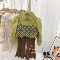 Load image into Gallery viewer, 2 Pieces Set Baby Kid Girls Flower Embroidered Tank Tops And Solid Color Shirts Wholesale 230222169
