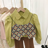 Load image into Gallery viewer, 2 Pieces Set Baby Kid Girls Flower Embroidered Tank Tops And Solid Color Shirts Wholesale 230222169
