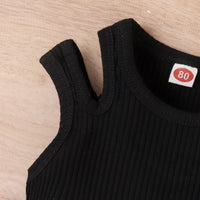 Load image into Gallery viewer, 2 Pieces Set Baby Kid Girls Solid Color Tops And Shorts Wholesale 230222174
