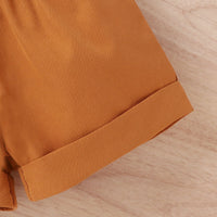 Load image into Gallery viewer, 2 Pieces Set Baby Kid Girls Solid Color Tops And Shorts Wholesale 230222174
