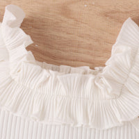 Load image into Gallery viewer, 2 Pieces Set Baby Kid Girls Solid Color Muslin&amp;Ribbed Tank Tops And Shorts Wholesale 230222175
