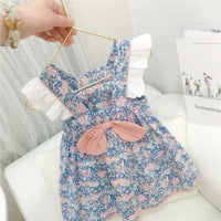 Load image into Gallery viewer, Baby Kid Girls Flower Bow Print Dresses Wholesale 23022218
