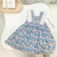 Load image into Gallery viewer, Baby Kid Girls Flower Bow Print Dresses Wholesale 23022218
