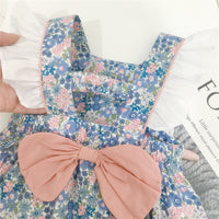 Load image into Gallery viewer, Baby Kid Girls Flower Bow Print Dresses Wholesale 23022218

