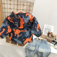 Load image into Gallery viewer, 2 Pieces Set Baby Kid Boys Cartoon Print Jackets Outwears And Embroidered Bag Wholesale 230222196
