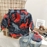 Load image into Gallery viewer, 2 Pieces Set Baby Kid Boys Cartoon Print Jackets Outwears And Embroidered Bag Wholesale 230222196
