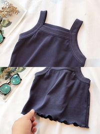 Load image into Gallery viewer, 2 Pieces Set Baby Kid Girls Solid Color Tank Tops And Shorts Wholesale 230222210
