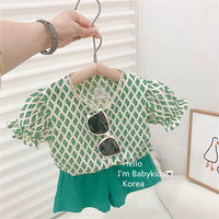 Load image into Gallery viewer, 2 Pieces Set Baby Kid Girls Print Tops And Shorts Wholesale 23022239

