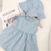 Load image into Gallery viewer, 2 Pieces Set Baby Kid Girls Boys Checked Shirts And Solid Color Shorts Wholesale 23022258
