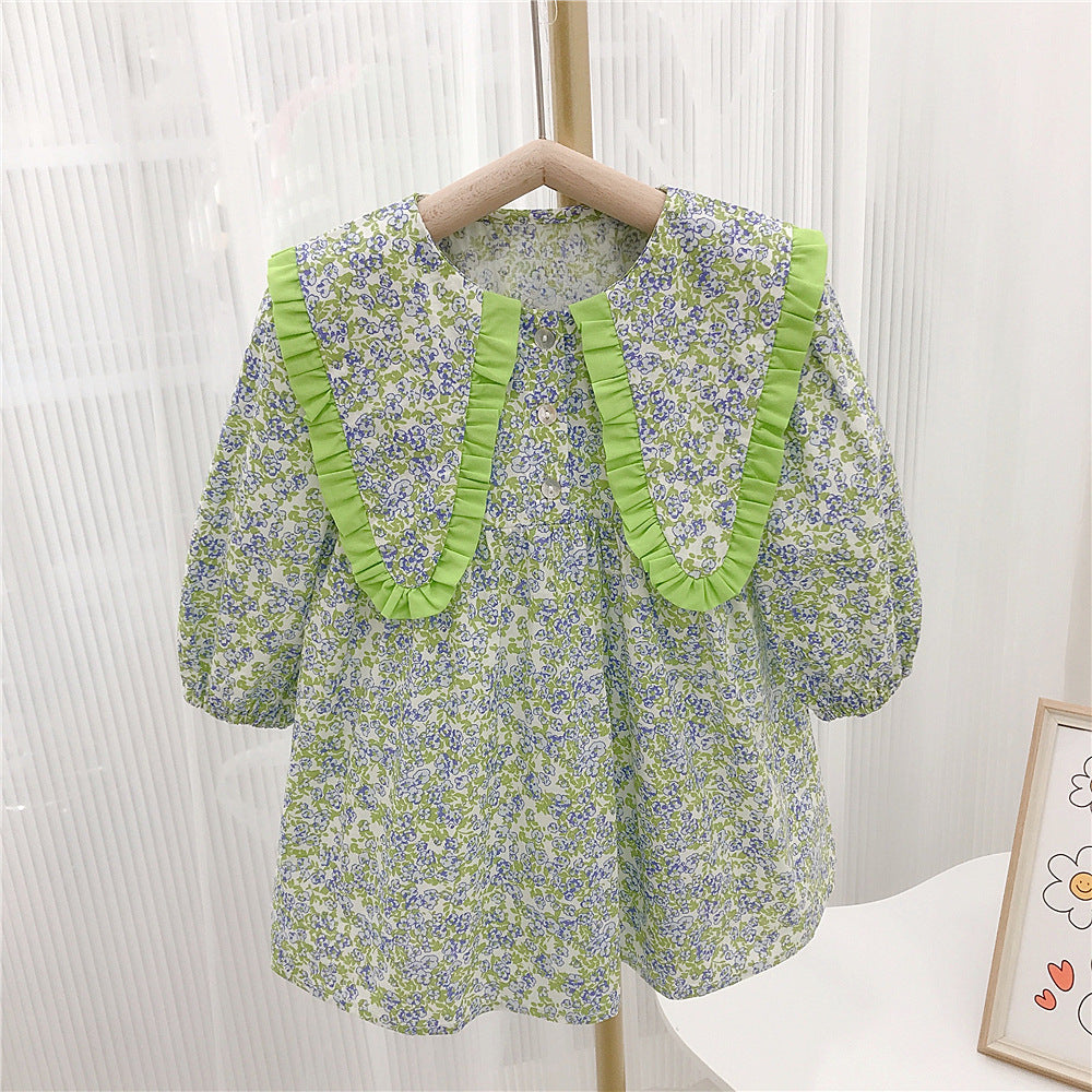 Baby Kid Girls Flower Print Dresses Wholesale 23022260