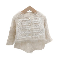 Load image into Gallery viewer, 2 Pieces Set Baby Kid Girls Solid Color Jackets Outwears And Shorts Wholesale 23022272
