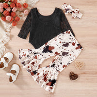 Load image into Gallery viewer, 2 Pieces Set Baby Girls Lace Rompers And Camo Pants Wholesale 23022276
