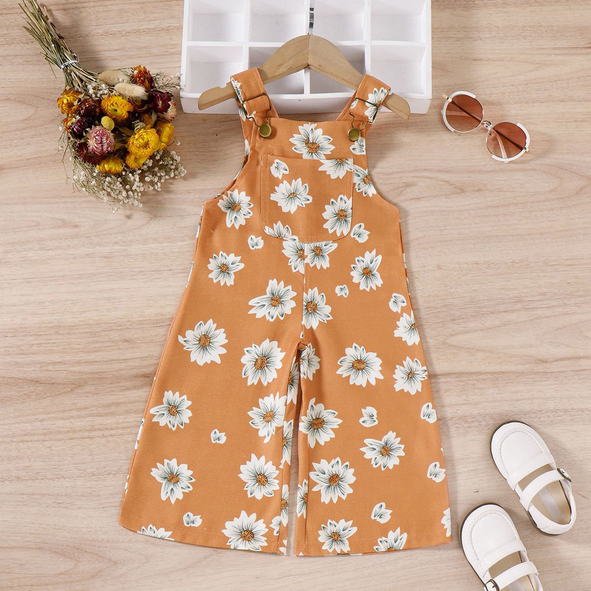 Baby Kid Girls Flower Print Jumpsuits Wholesale 23022283