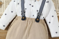 Load image into Gallery viewer, 2 Pieces Set Baby Kid Boys Bow Shirts And Solid Color Jumpsuits Wholesale 23022287
