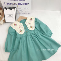 Load image into Gallery viewer, Baby Kid Girls Flower Embroidered Dresses Wholesale 23022298
