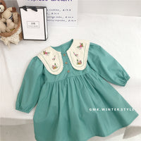 Load image into Gallery viewer, Baby Kid Girls Flower Embroidered Dresses Wholesale 23022298
