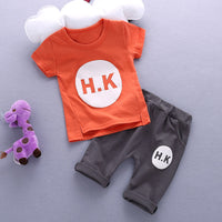 Load image into Gallery viewer, 2 Pieces Set Baby Kid Unisex Letters T-Shirts And Shorts Wholesale 23022403
