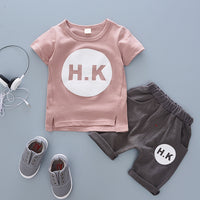 Load image into Gallery viewer, 2 Pieces Set Baby Kid Unisex Letters T-Shirts And Shorts Wholesale 23022403

