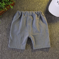 Load image into Gallery viewer, 2 Pieces Set Baby Kid Boys Striped T-Shirts And Solid Color Shorts Wholesale 23022408
