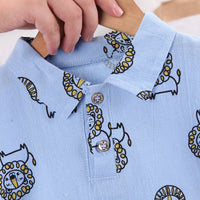 Load image into Gallery viewer, 2 Pieces Set Baby Kid Boys Animals Cartoon Print Polo Shirts And Solid Color Shorts Wholesale 230224114
