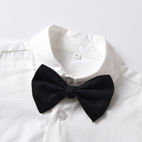 Load image into Gallery viewer, 3 Pieces Set Baby Kid Boys Solid Color Bow Shirts And Checked Vests Waistcoats And Pants Suits Wholesale 230224115
