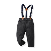 Load image into Gallery viewer, 3 Pieces Set Baby Kid Boys Solid Color Bow Shirts And Checked Vests Waistcoats And Pants Suits Wholesale 230224115
