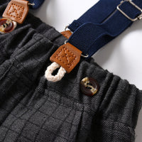 Load image into Gallery viewer, 3 Pieces Set Baby Kid Boys Solid Color Bow Shirts And Checked Vests Waistcoats And Pants Suits Wholesale 230224115
