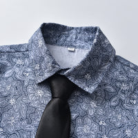 Load image into Gallery viewer, 3 Pieces Set Baby Kid Boys Flower Bow Print Shirts And Solid Color Vests Waistcoats And Pants Suits Wholesale 230224117
