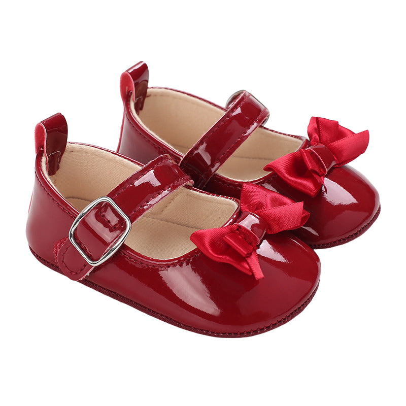 Baby Girls Solid Color Bow Shoes Wholesale 230224118
