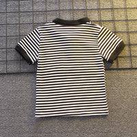 Load image into Gallery viewer, 2 Pieces Set Baby Kid Boys Striped Polo Shirts And Solid Color Shorts Wholesale 23022412
