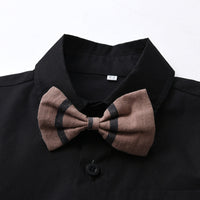 Load image into Gallery viewer, 2 Pieces Set Baby Kid Boys Dressy Bow Shirts And Solid Color Rompers Wholesale 230224125
