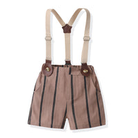 Load image into Gallery viewer, 2 Pieces Set Baby Kid Boys Dressy Bow Shirts And Solid Color Rompers Wholesale 230224125
