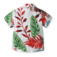 Load image into Gallery viewer, 2 Pieces Set Baby Kid Boys Flower Bow Print Shirts And Solid Color Shorts Wholesale 230224126
