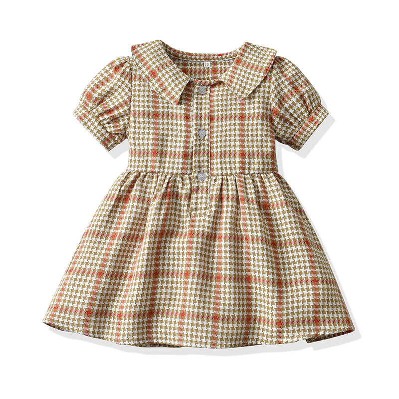 Baby Kid Girls Checked Dresses Wholesale 230224129