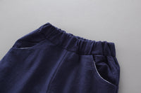 Load image into Gallery viewer, 2 Pieces Set Baby Kid Boys Letters Galaxy Print Shirts And Solid Color Shorts Wholesale 23022415
