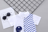 Load image into Gallery viewer, 2 Pieces Set Baby Kid Boys Dinosaur Print Shirts And Solid Color Shorts Wholesale 23022416
