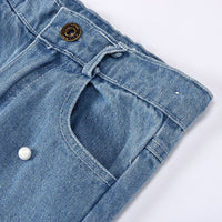 Load image into Gallery viewer, 2 Pieces Set Baby Kid Girls Solid Color Tops And Ripped Pants Wholesale 23022417
