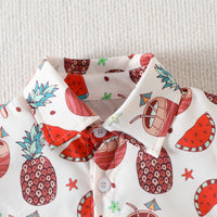 Load image into Gallery viewer, 2 Pieces Set Baby Kid Boys Tropical Print Shirts And Solid Color Shorts Wholesale 230224183
