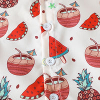 Load image into Gallery viewer, 2 Pieces Set Baby Kid Boys Tropical Print Shirts And Solid Color Shorts Wholesale 230224183
