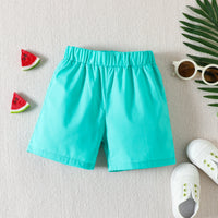 Load image into Gallery viewer, 2 Pieces Set Baby Kid Boys Tropical Print Shirts And Solid Color Shorts Wholesale 230224183

