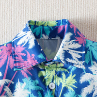 Load image into Gallery viewer, 2 Pieces Set Baby Kid Boys Tropical Print Shirts And Solid Color Shorts Wholesale 230224183
