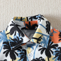 Load image into Gallery viewer, 2 Pieces Set Baby Kid Boys Tropical Print Shirts And Solid Color Shorts Wholesale 230224183
