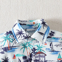 Load image into Gallery viewer, 2 Pieces Set Baby Kid Boys Tropical Print Shirts And Solid Color Shorts Wholesale 230224183
