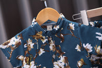 Load image into Gallery viewer, 2 Pieces Set Baby Kid Boys Flower Print Shirts And Shorts Wholesale 23022419
