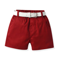 Load image into Gallery viewer, 2 Pieces Set Baby Kid Boys Birthday Party Flower Bow Print Shirts And Solid Color Shorts Wholesale 230224194
